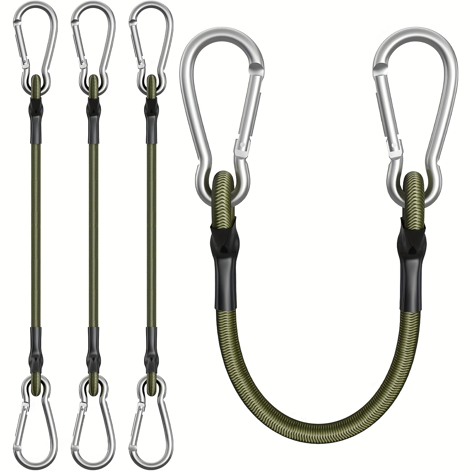 Outdoor Camping Extension Cord - 2本組 弾性ロープ アルミフック 8mm 耐衝撃ロープ 柔軟なテントコード
