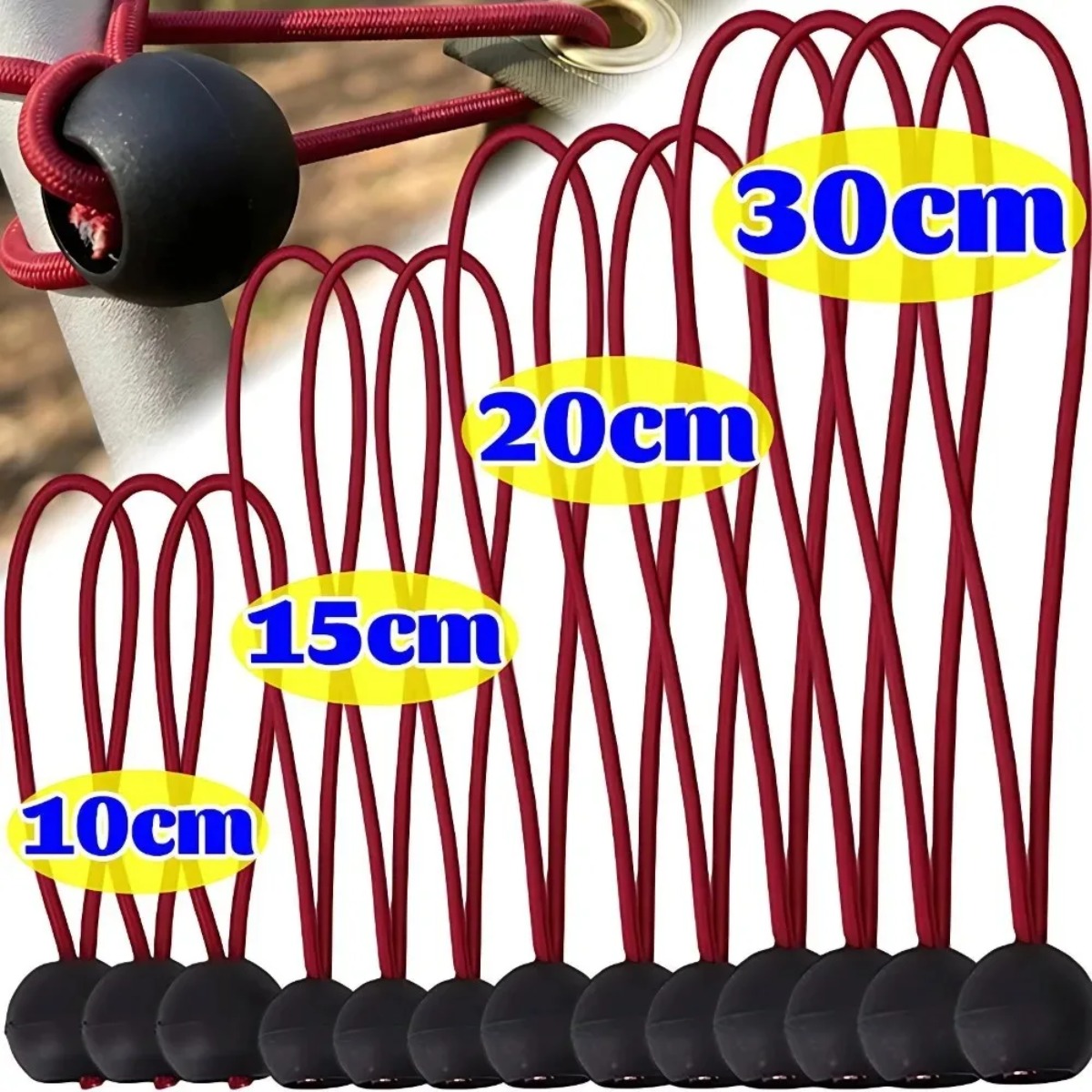 Outdoor Camping Extension Cord - 多機能バンジーコードテント固定ロープバックル弾性タイダウンオーニングカーカバー寝袋ファスナーキャンプアクセサリー