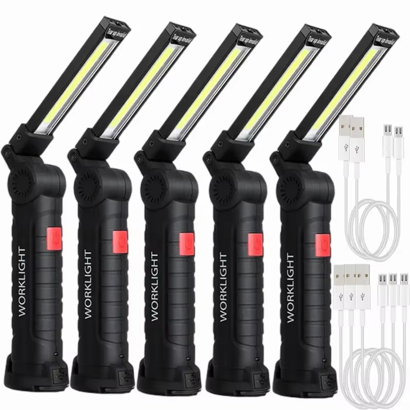 Outdoor Camping Lights - ポータブル COB LED 懐中電灯 USB 充電式ワークライト磁気ランテルハンギングランプ内蔵バッテリーキャンプトーチ