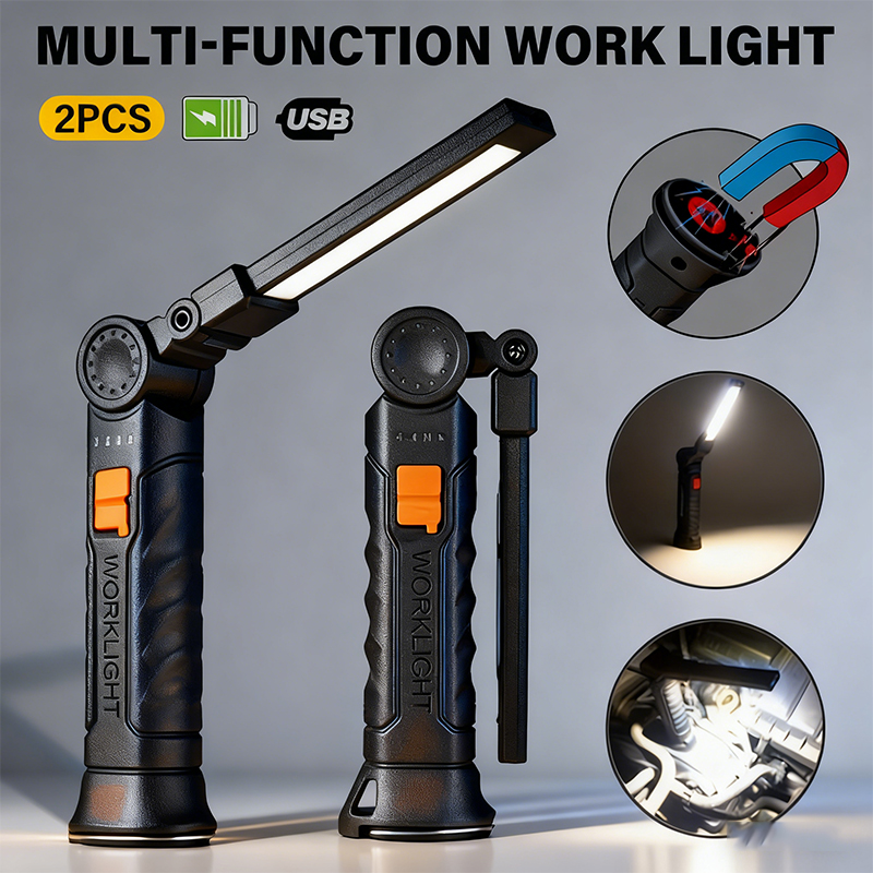 Outdoor Camping Lights - ポータブル COB LED 懐中電灯 USB 充電式ワークライト