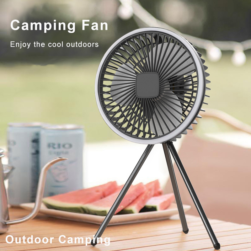 Outdoor Camping Ventilator - ポータブルキャンプファン 10000mAh 5000mAh USB 充電式ワイヤレス天井扇風機 LED