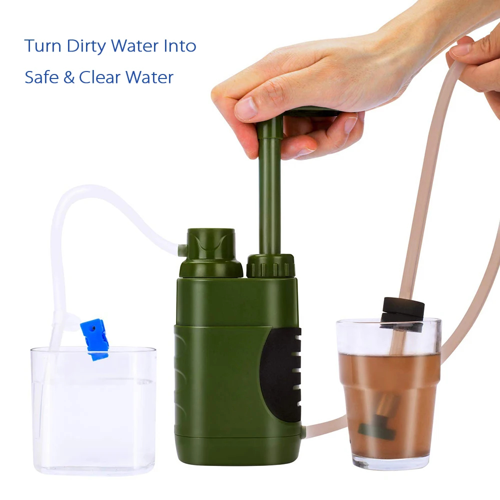 Portable Water Filter - 屋外用浄水器 直接飲用ポータブル浄水器 キャンプ用浄水器ポンプ 緊急用品 荒野サバイバル
