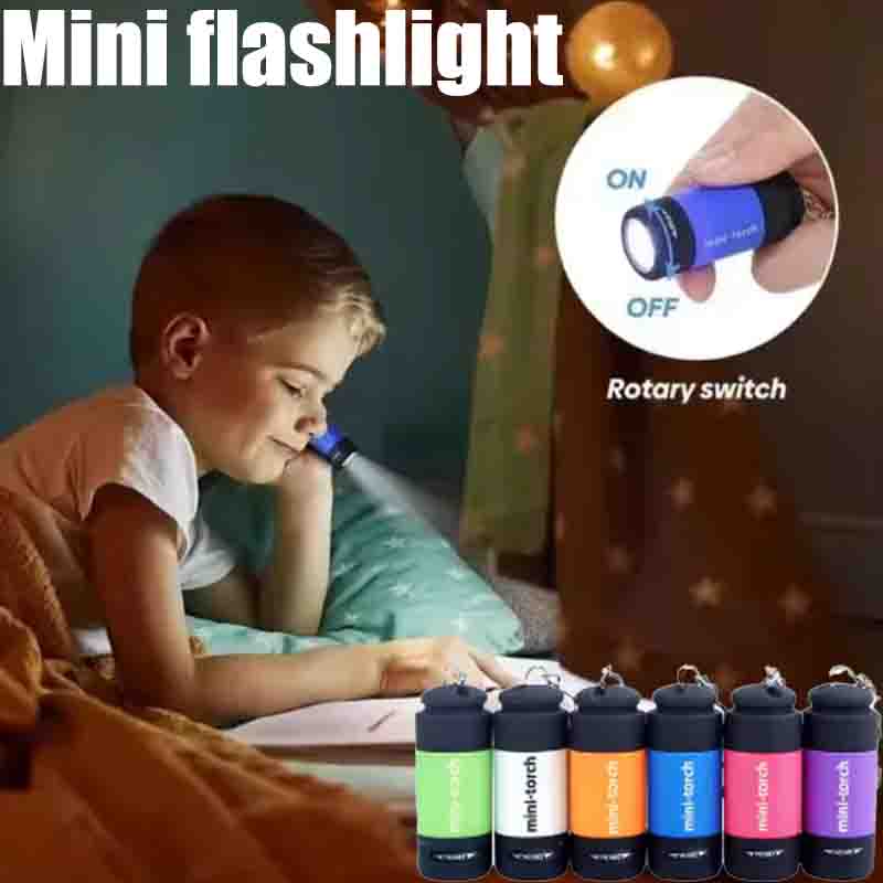 Outdoor Camping Accessories - USB 充電式キャンプミニ懐中電灯強力な光ポケットキーホルダー懐中電灯防水屋外ハイキング LED 多機能