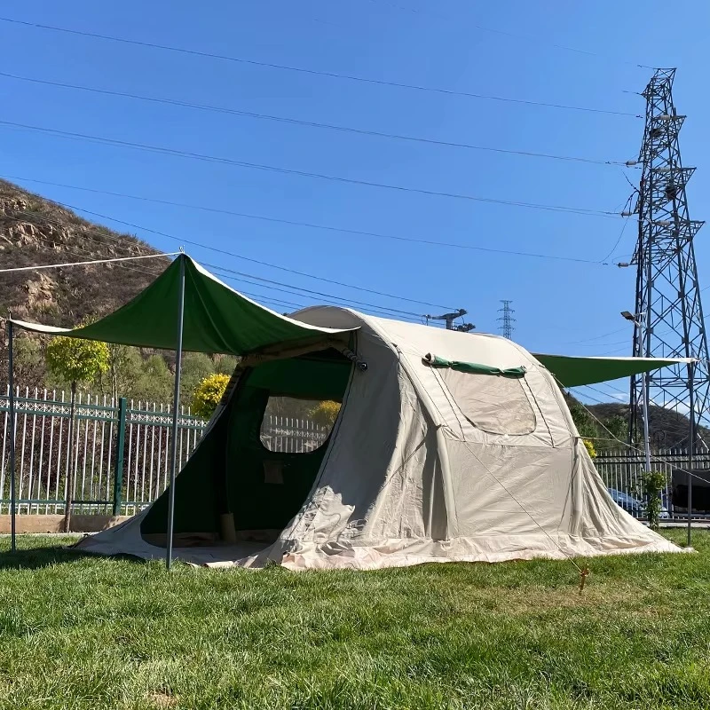 Outdoor Camping On Youtube - 防水屋外用インフレータブルハウス 4人用 小型 12平方メートル 大型気密チューブフレーム キャンプ用トンネルテント