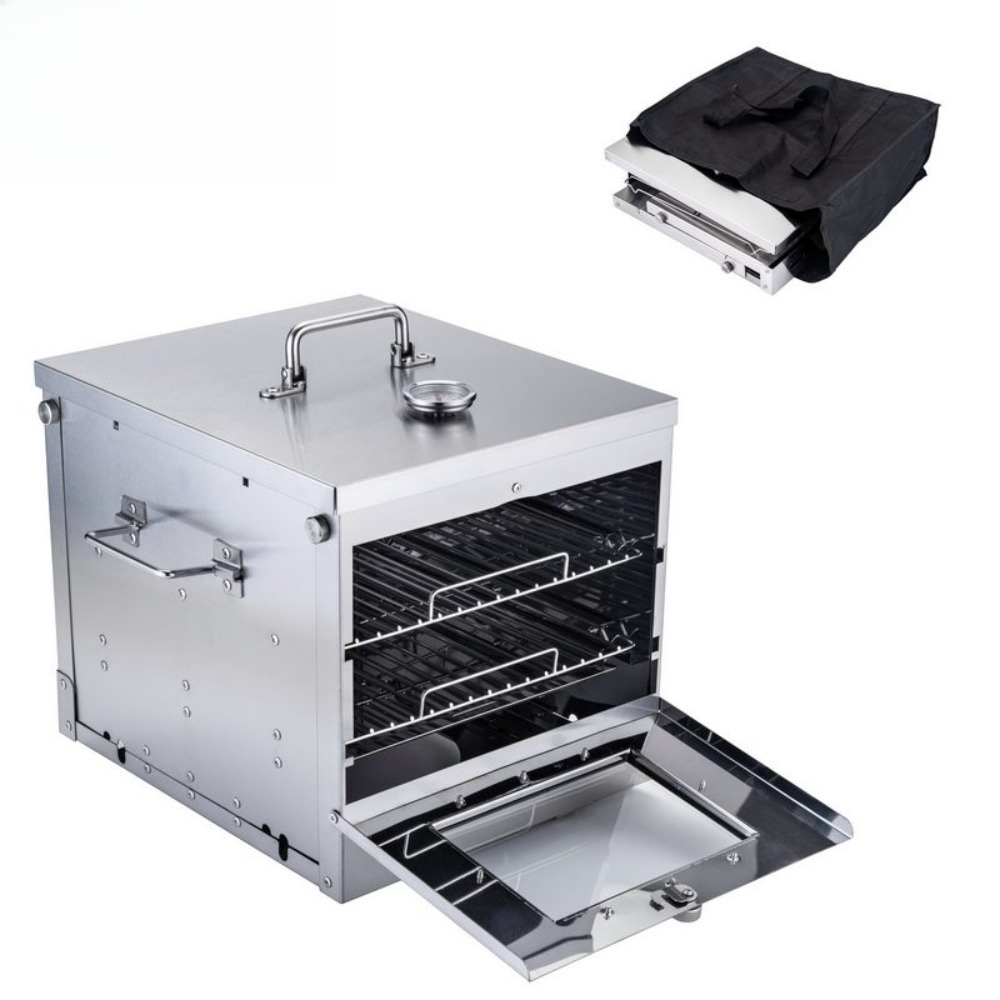 Outdoor Camping Stove - 屋外キャンプ用家庭用コンロ、ステンレス製可視化フル折りたたみオーブン B72