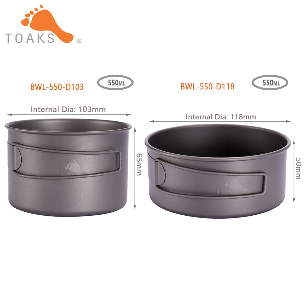 Toaks BWL-550折りたたみハンドル付きキャンプチタ - Outdoor Camping Cooking Equipment のレビューと価格
