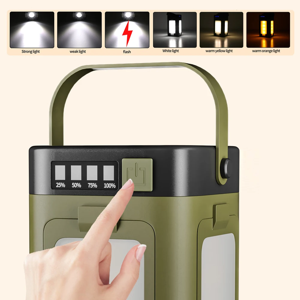 ソーラー充電式折りたたみ式2000mAhパワーバンク付き屋外 - Outdoor Camping Lights のレビューと価格