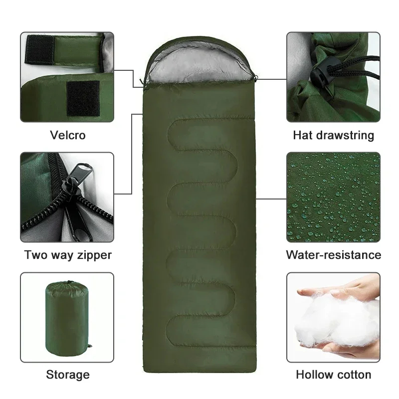 キャンプ寝袋超軽量防水 4 シーズン暖かい封筒型寝袋アウトド - Ultralight Sleeping Bag のレビューと価格