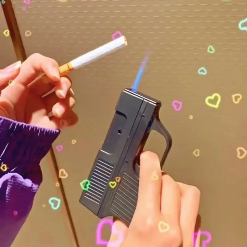 防風 10 パックタバコボックス銃型インフレータブルライター - Outdoor Windproof Lighter のレビューと価格
