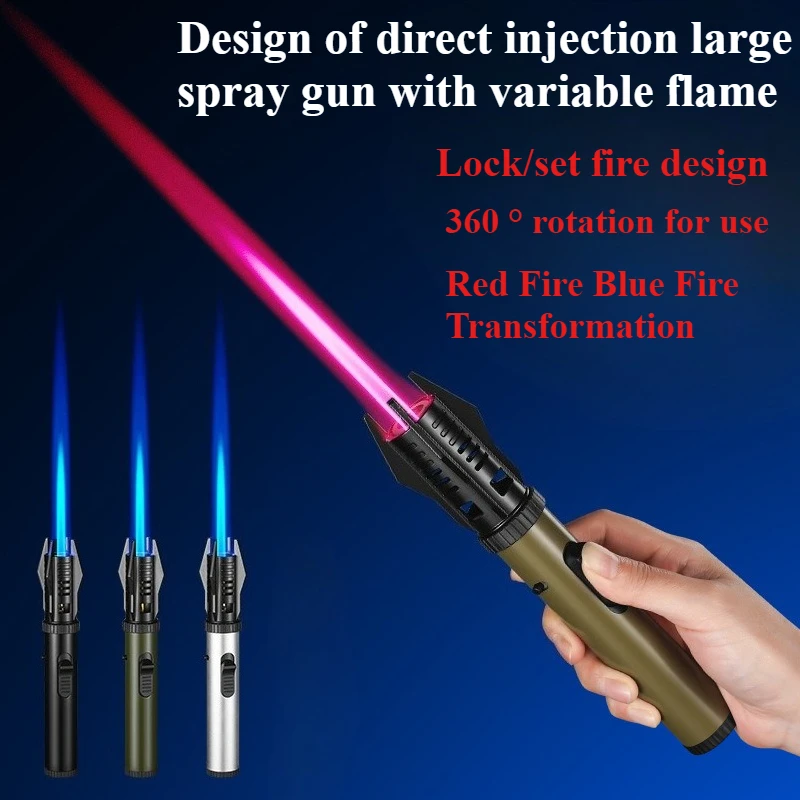 1800 ° 高温スプレーガンブタンガスライター金属屋外防風 - Outdoor Windproof Lighter のレビューと価格