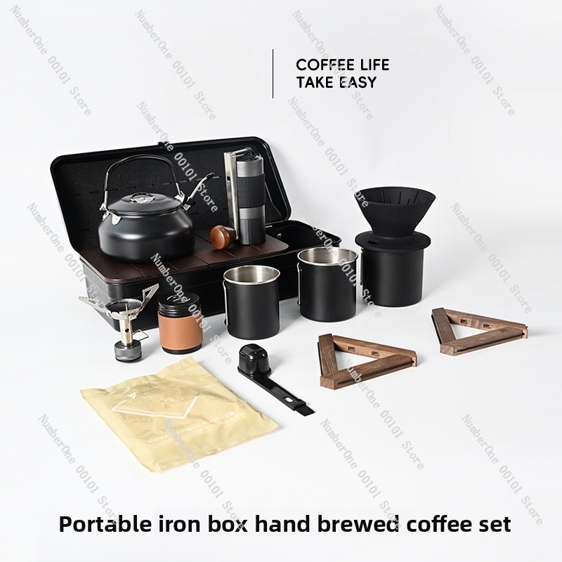 アウトドアキャンプ用ハンドブリューコーヒーキット、ポータブル - Outdoor Camping Box のレビューと価格