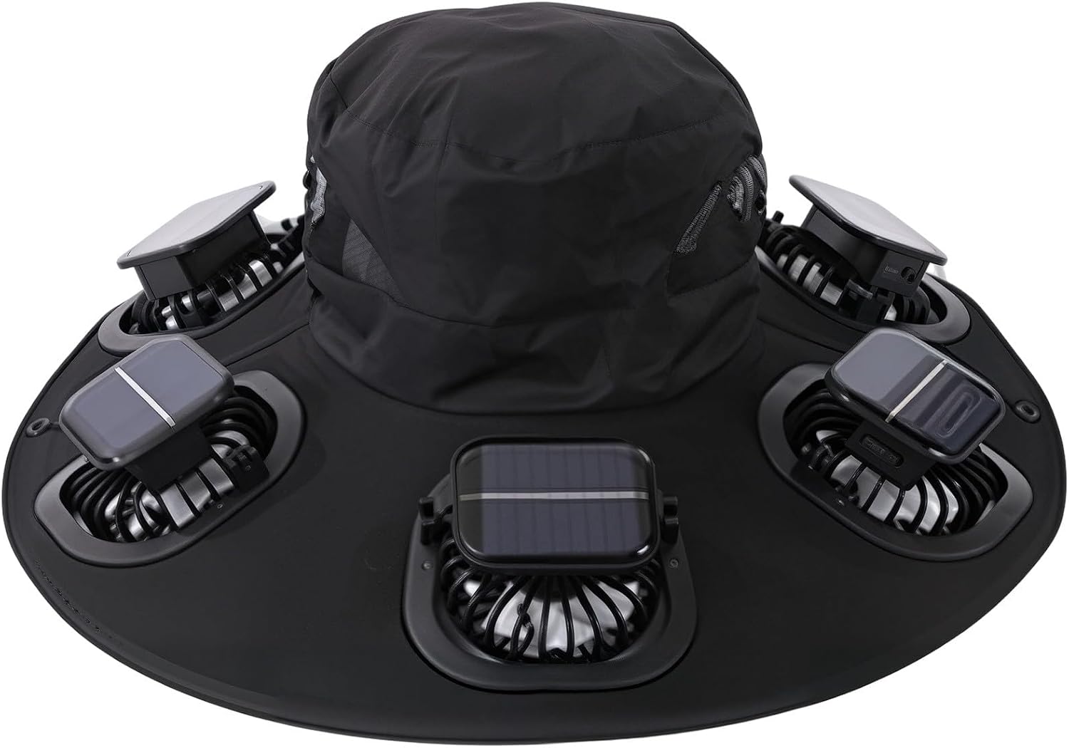 ホット6ファンソーラーファンハット通気性UVカットワイドブリ - Outdoor Camping Ventilator のレビューと価格