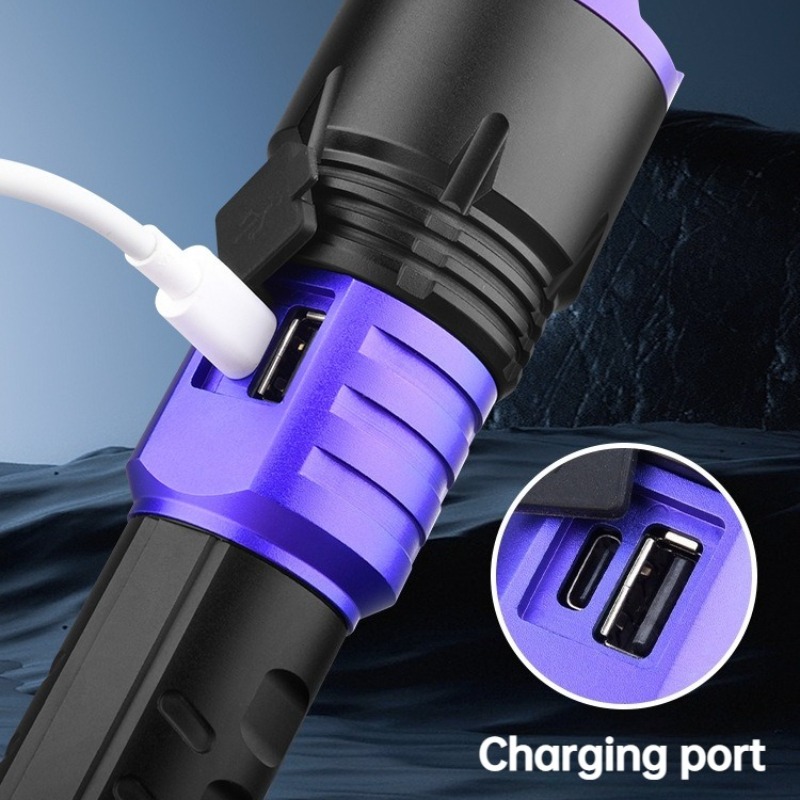 多機能強力ライト LED 懐中電灯 USB 充電ズーム可能デ - Outdoor Camping Lights のレビューと価格