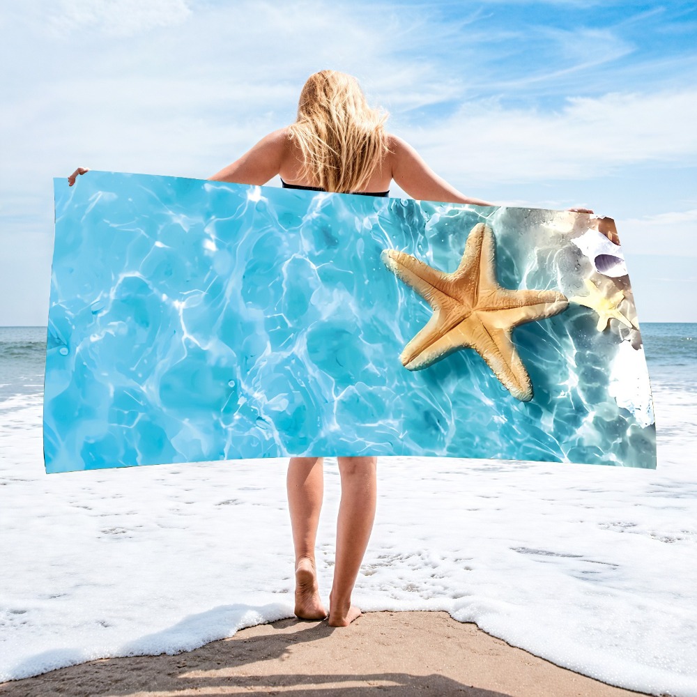 27.5x55インチ ブルーオーシャン クラゲ バスタオル  - Camp Towel Microfiber のレビューと価格