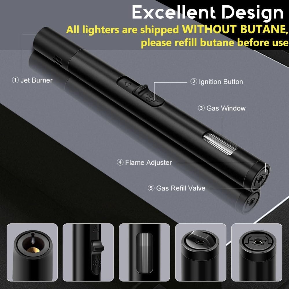 2個セット 詰め替え可能な防風トーチライター、銅製ジェットフ - Outdoor Windproof Lighter のレビューと価格