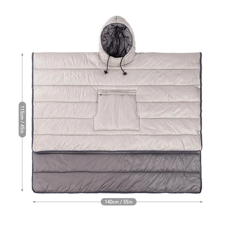アウトドアキャンプ用の超軽量コットンウェアラブル寝袋ポンチョ - Ultralight Sleeping Bag のレビューと価格