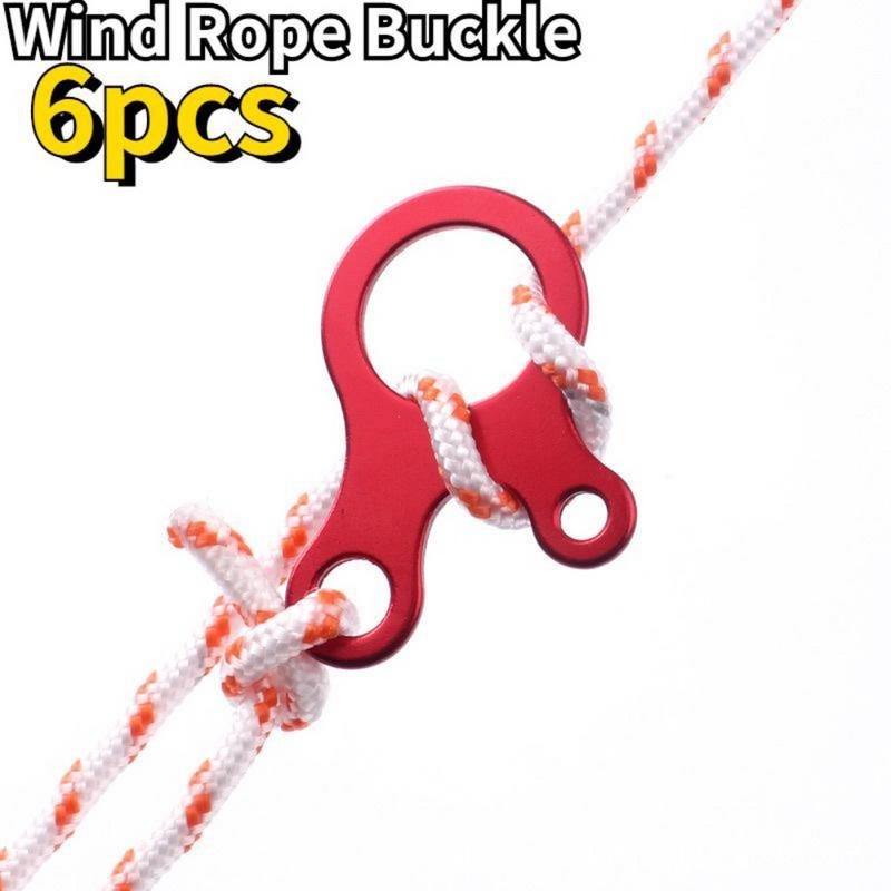 6個セット アウトドア キャンプテント用 風ロープバックル  - Outdoor Camping Extension Cord のレビューと価格