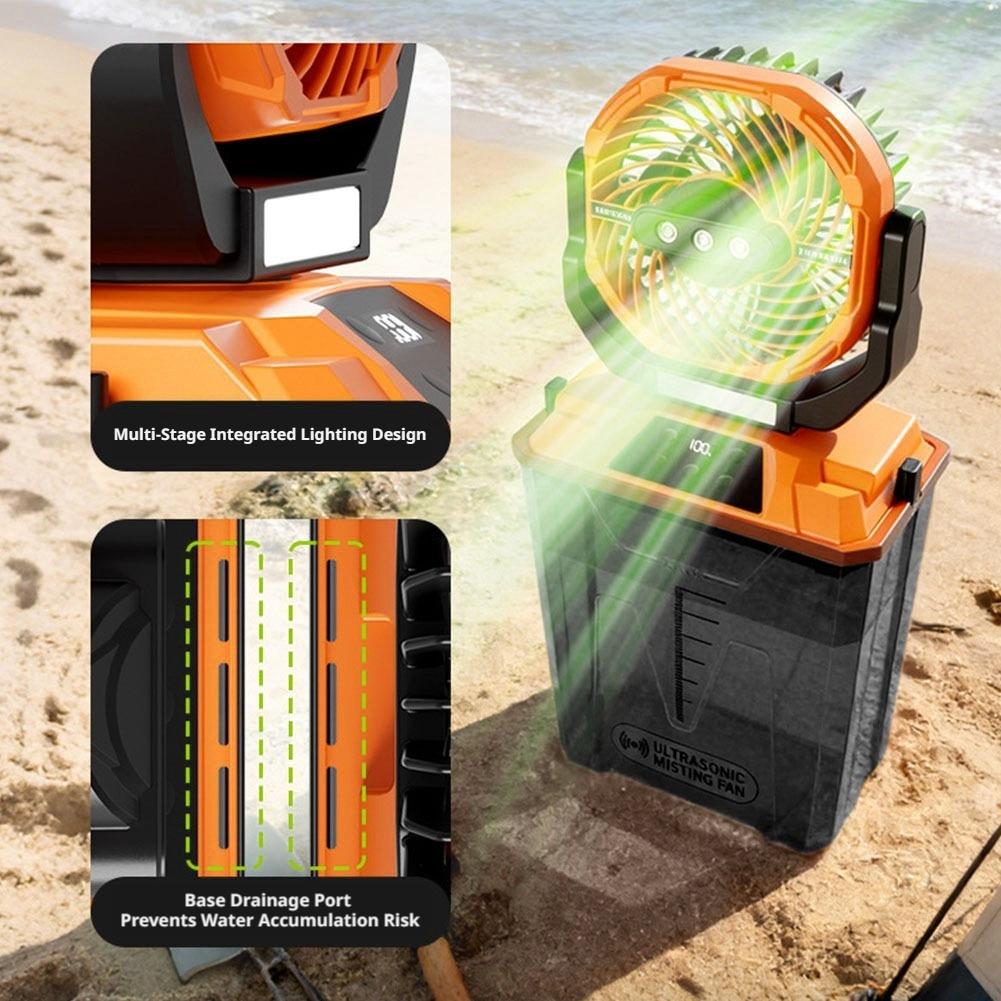 新型屋外ミストファン キャンプ用冷却ポータブルファン テント - Outdoor Camping Ventilator のレビューと価格