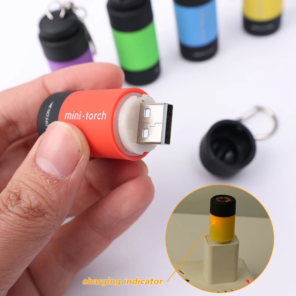 USB 充電式キャンプミニ懐中電灯強力な光ポケットキーホルダ - Outdoor Camping Accessories のレビューと価格