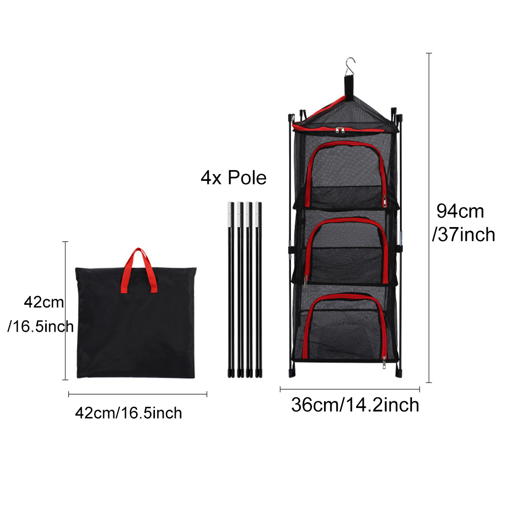 屋外キャンプ収納乾燥ネット、ポール付きメッシュバスケット、3 - Outdoor Camping Cooking Equipment のレビューと価格