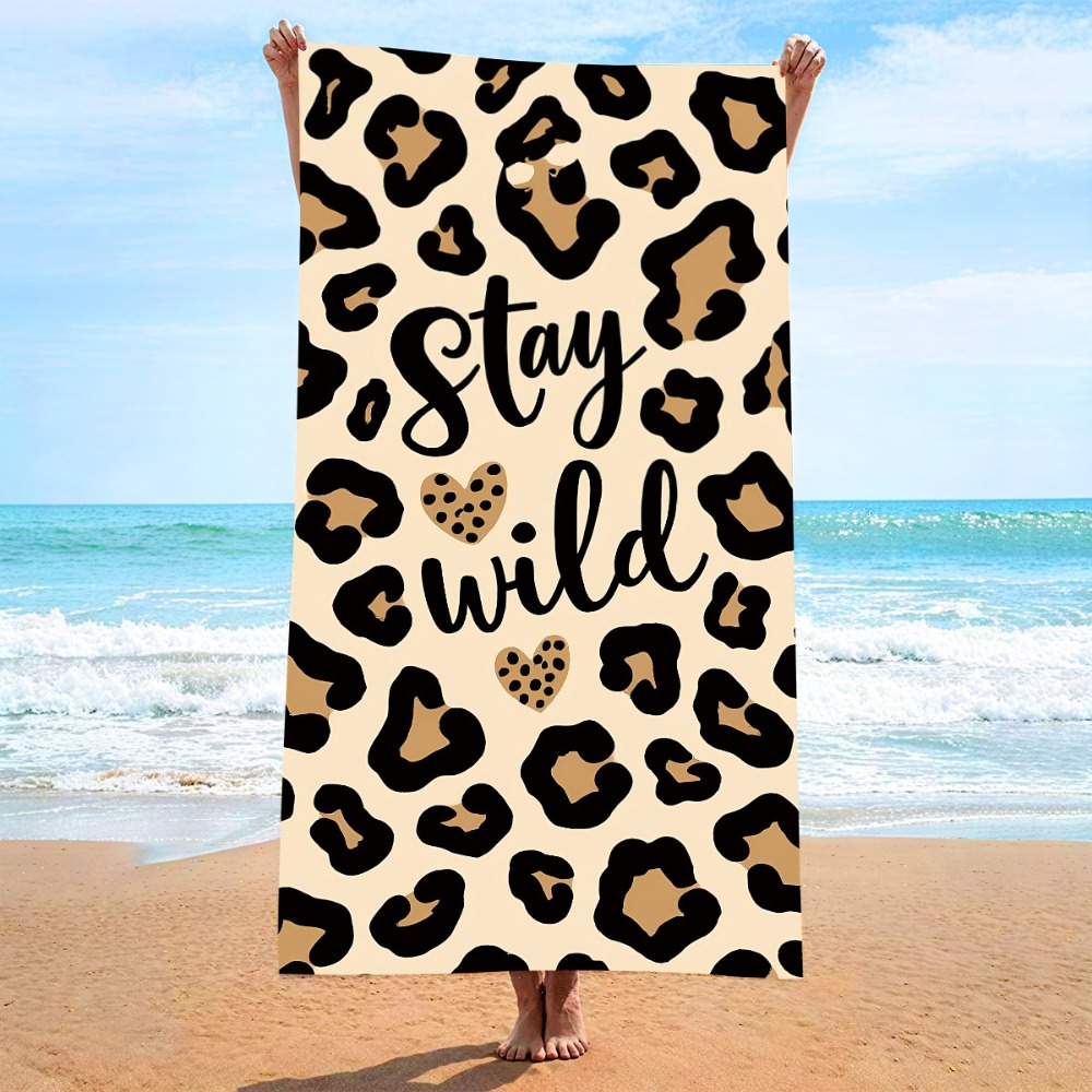 ヒョウ柄プリント速乾ビーチタオル 27.5x55インチ マイ - Camp Towel Microfiber のレビューと価格