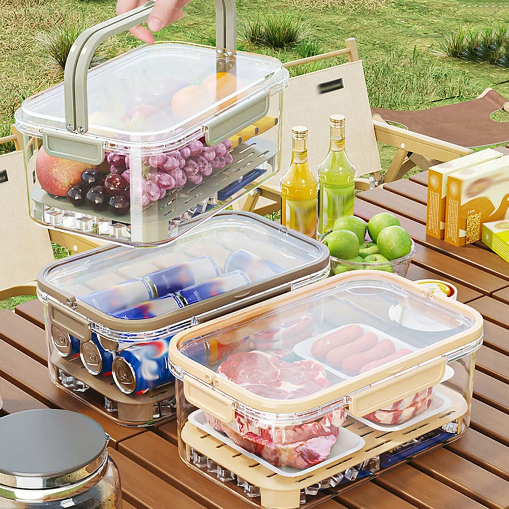 ポータブル食品保存容器 大容量 気密鮮度ボックス 排水プレー - Outdoor Camping Box のレビューと価格