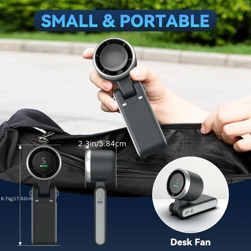 5段階速度調整ミニファン 3用途ハンドヘルドUSB急速充電  - Outdoor Camping Ventilator のレビューと価格