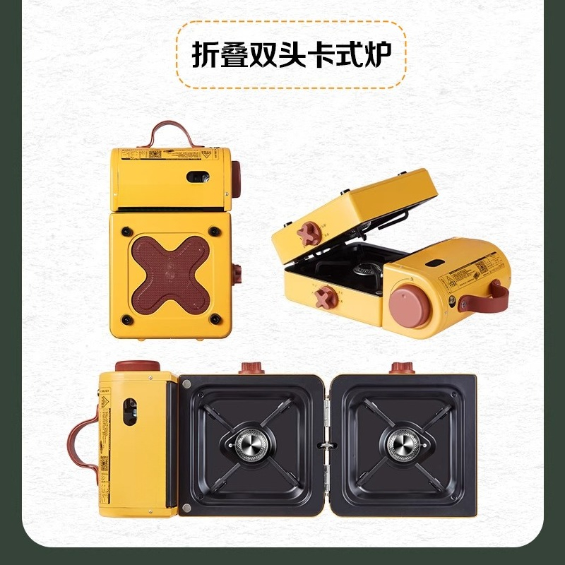 ポータブルキャンプストーブ 高級折りたたみ式デュアルバーナー - Outdoor Camping Stove のレビューと価格