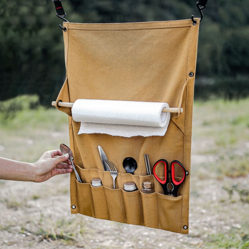 壁に取り付けられたキャンバス用品オーガナイザー、紙タオルオー - Outdoor Camping Wallpaper のレビューと価格