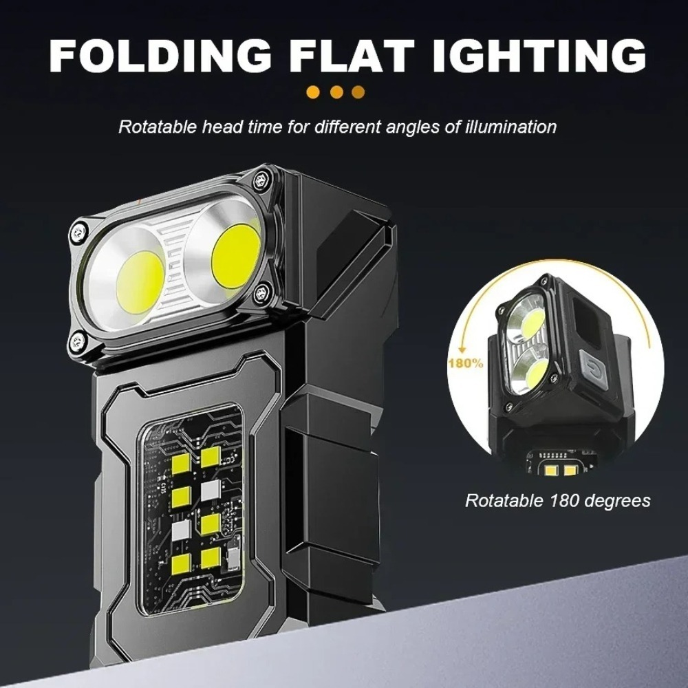 充電式ミニLED懐中電灯、マグネットクリップ付き作業灯、キー - Outdoor Camping Lights のレビューと価格