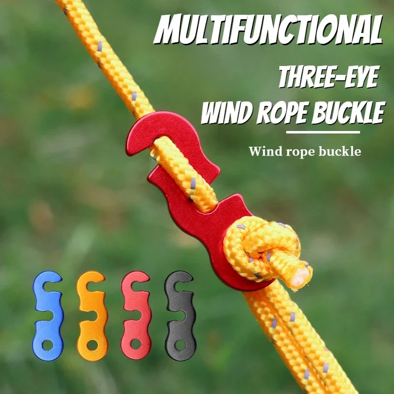 トリプルアイS字型テント風ロープアジャスターアルミガイライン - Outdoor Camping Extension Cord のレビューと価格