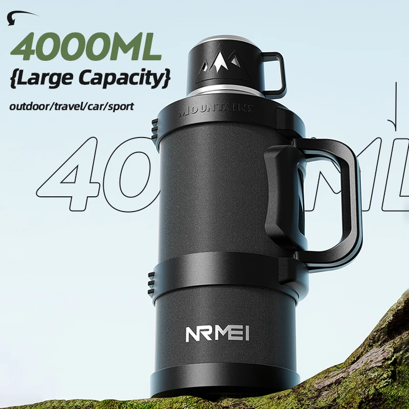 折りたたみハンドル付きステンレス製大容量魔法瓶、屋外用携帯真 - Vacuum Insulated Flask のレビューと価格