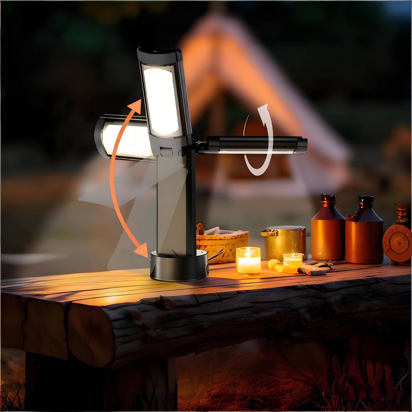 伸縮式テントランプ高さ調節可能ポータブルキャンプランプ折りた - Outdoor Camping Lights のレビューと価格