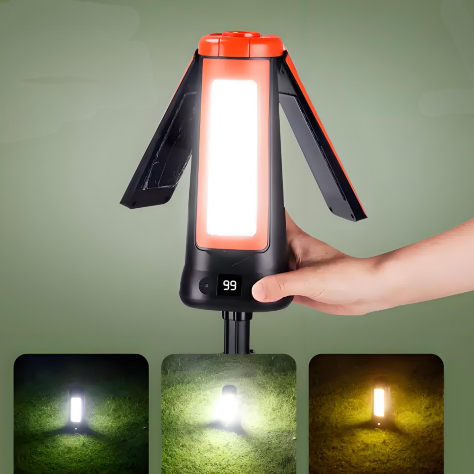伸縮式テントランプ高さ調節可能ポータブルキャンプランプ折りた - Outdoor Camping Lights のレビューと価格