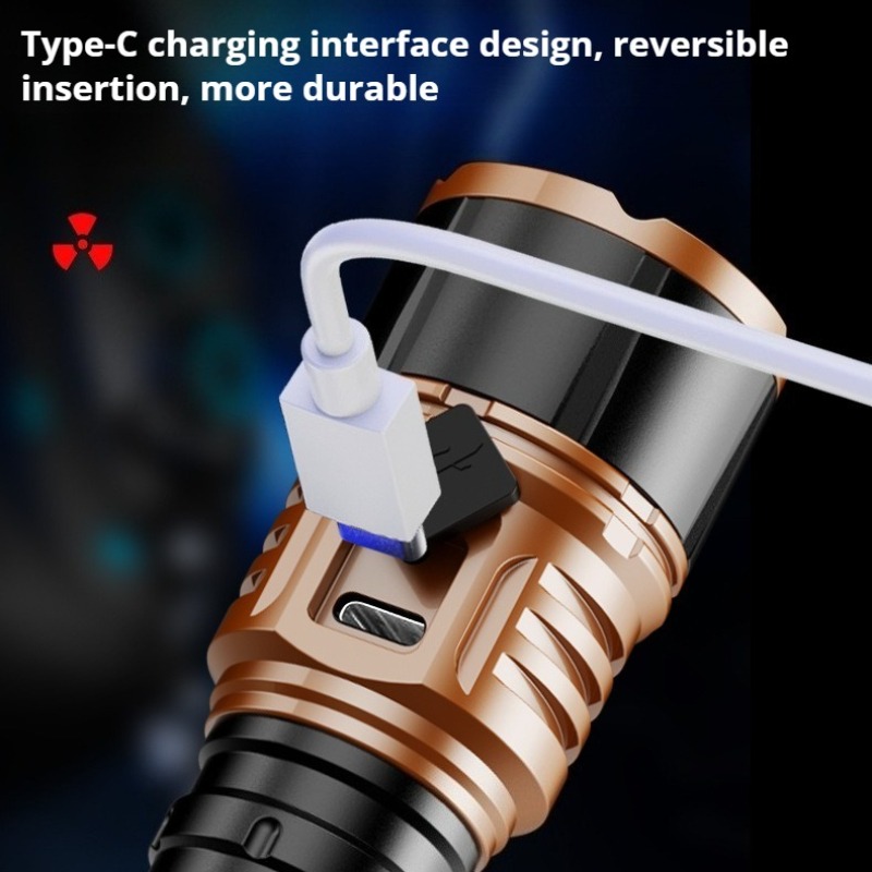 強力な光ハイパワー LED 懐中電灯タイプ C 充電防水アル - Outdoor Camping Lights のレビューと価格