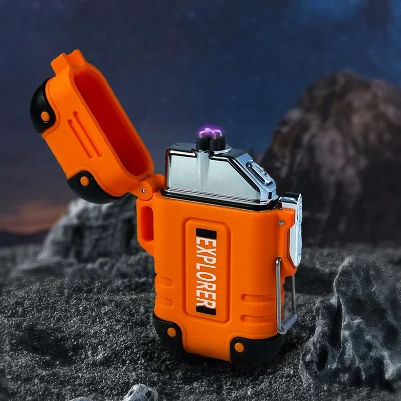 防水ダブルアークプラズマライター,充電式ウインドブレーカー, - Outdoor Windproof Lighter のレビューと価格