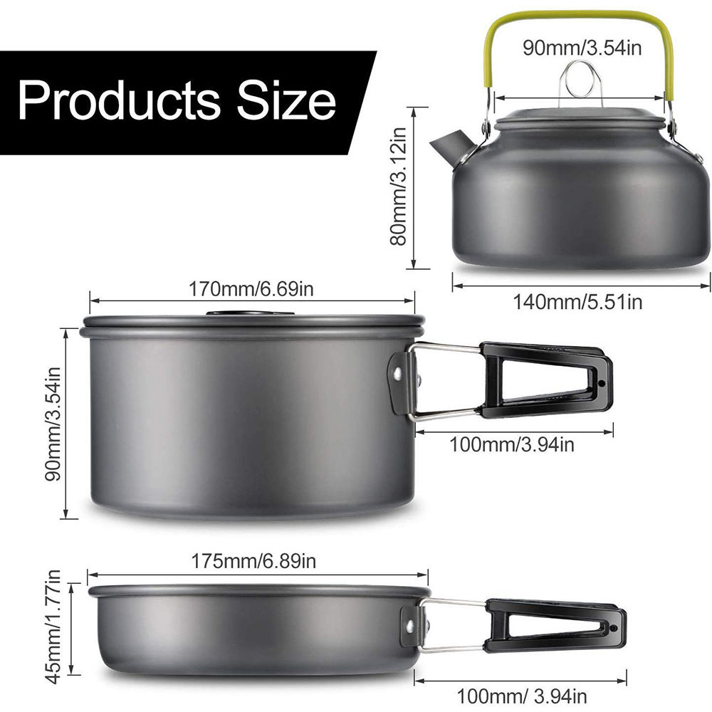 アルミ合金製のアウトドアキャンプ用調理器具セット、鍋にこびり - Outdoor Camping Cooking Equipment のレビューと価格
