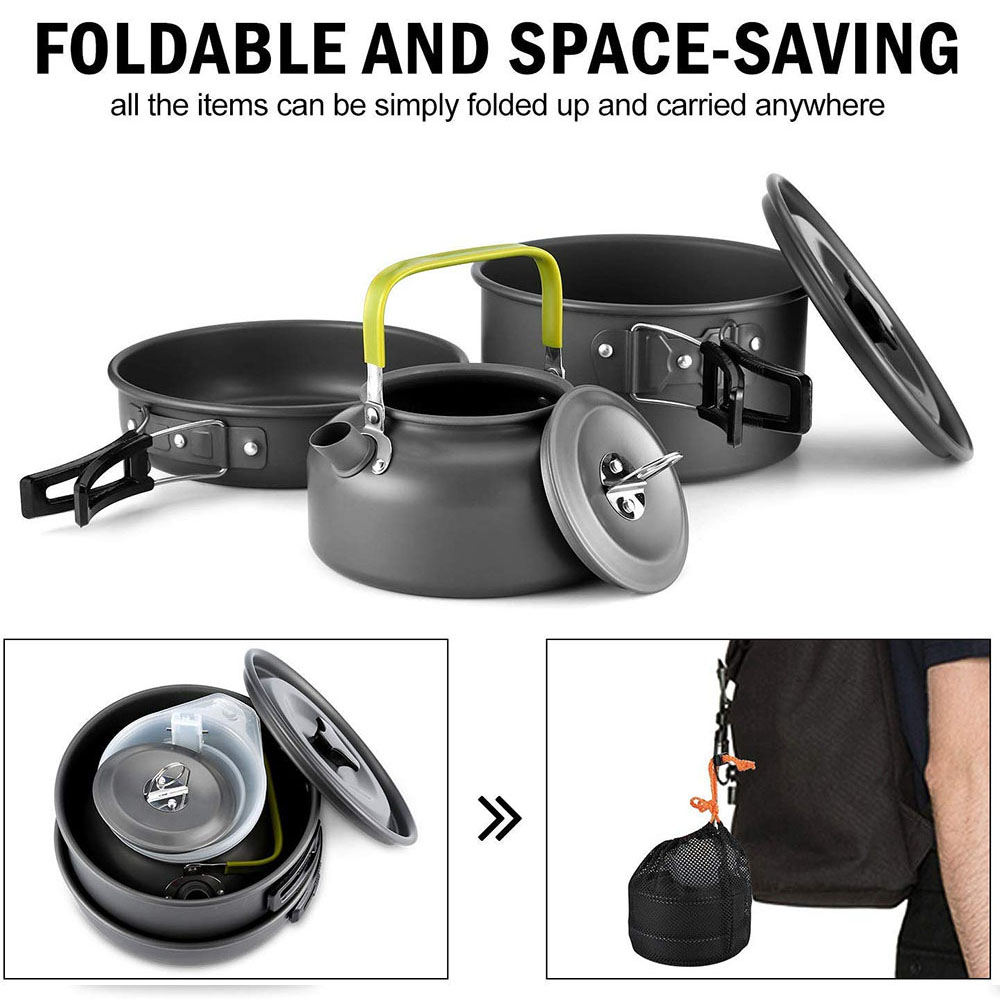 アルミ合金製のアウトドアキャンプ用調理器具セット、鍋にこびり - Outdoor Camping Cooking Equipment のレビューと価格