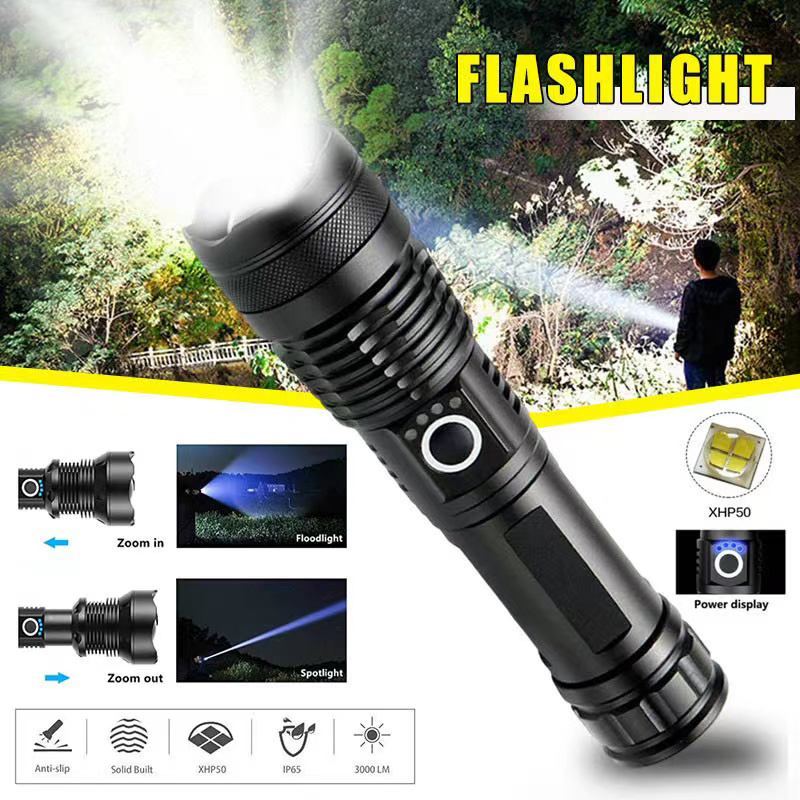 ハイパワー XHP70 LED 懐中電灯 USB-C 充電式 - Outdoor Camping Accessories のレビューと価格